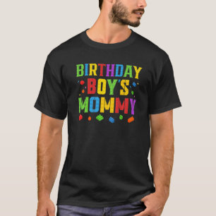 Camiseta A Mamãe do Aniversário Bloqueia Mestre Construtor