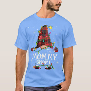 Camiseta A Mamãe Gnome Buffalo Xadrez Luz de Natal Mamãe 