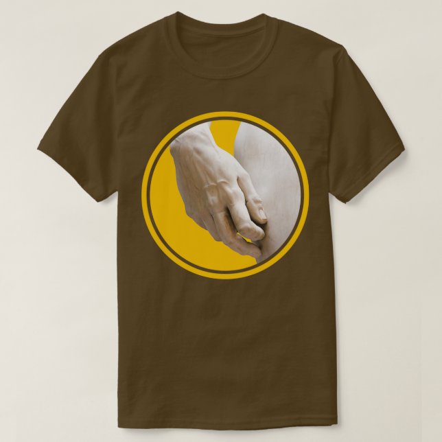 Camiseta A Mão de Michelangelox27s David (Frente do Design)