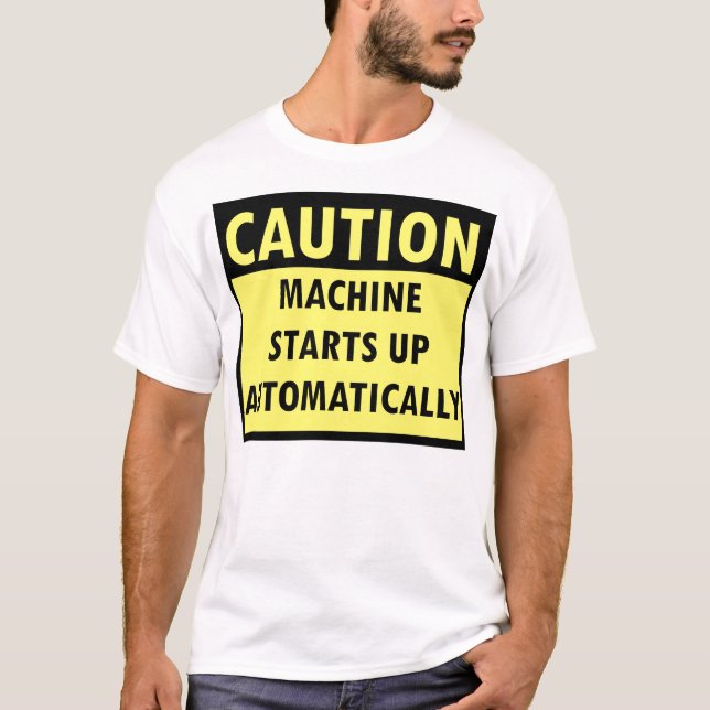 Camiseta a máquina do cuidado começa acima automaticamente (Frente)