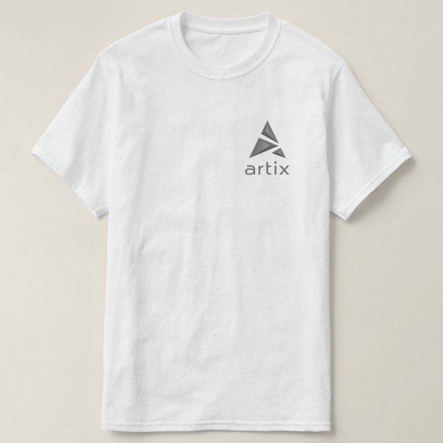 Camiseta A marca greyscale do logotipo de Artix saiu no (Frente do Design)