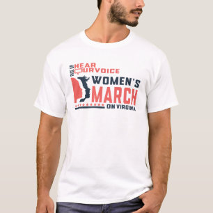 Camiseta A marcha das mulheres na Virgínia se levanta e ouv