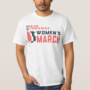 Camiseta a marcha das mulheres sobe e ouve a nossa voz