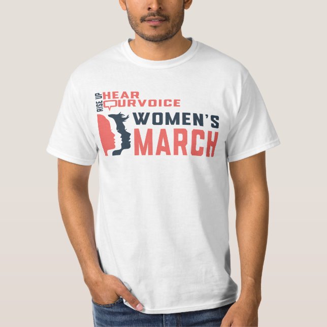Camiseta a marcha das mulheres sobe e ouve a nossa voz (Frente)
