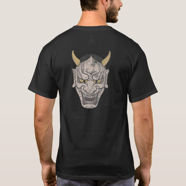 Camiseta A máscara de Hannya japonesa - Estilo Vestido (Verso)
