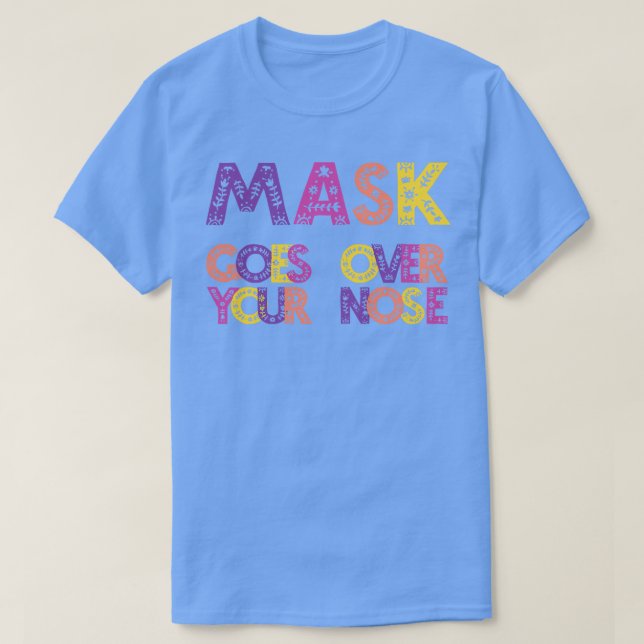 Camiseta a máscara passa pelo nariz (Frente do Design)
