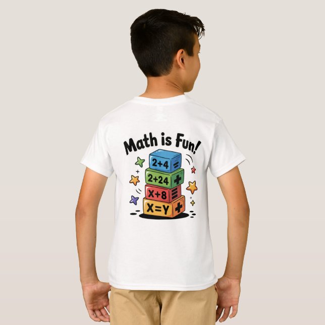 Camiseta A matemática é um adesivo divertido (Parte Traseira Completa)