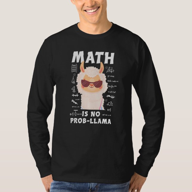 Camiseta A matemática não é problema-Llama Llama engraçado  (Frente)