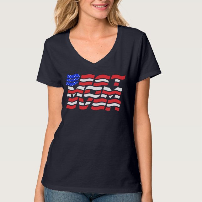 Camiseta A melhor bandeira da Mãe dos Estados Unidos (Frente)