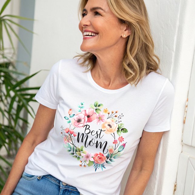 Camiseta A melhor cor d'água da mãe Boho Floral (Criador carregado)