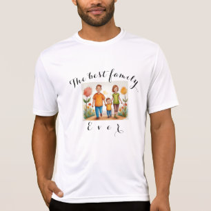 Camiseta A melhor família de sempre. Sua foto está quadrada