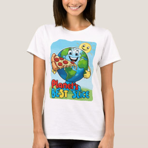 Camiseta "A Melhor Fatia do Planeta: Terra com Pizza T-shir