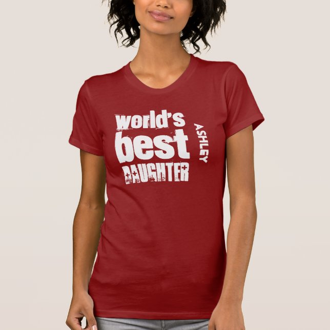 Camiseta A melhor filha na ideia V04 do presente de (Frente)