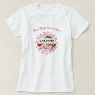 Camiseta A melhor garota nova de fotos da família mãe/mã