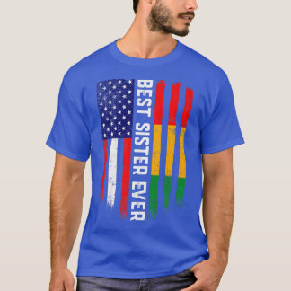 Camiseta A Melhor Irmã De Bandeira Americana E Guiné