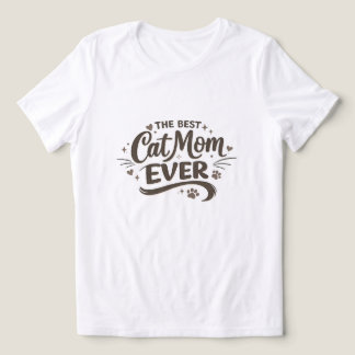 Camiseta A Melhor Mãe de Gato de Todos os Tempos Tipografia