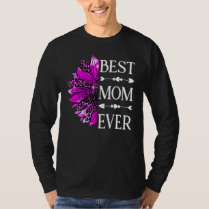 Camiseta A melhor mãe do Dia de as mães Sunflower Leopar