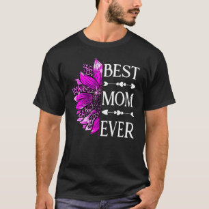 Camiseta A melhor mãe do Dia de as mães Sunflower Leopar