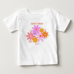 Camiseta A Melhor Mãe Nunca Bebê Floral