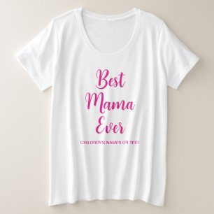 Camiseta A Melhor Mama De Modelo De Script Rosa Personaliza