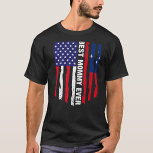 Camiseta A melhor Mamãe da bandeira americana e Samoa na fa