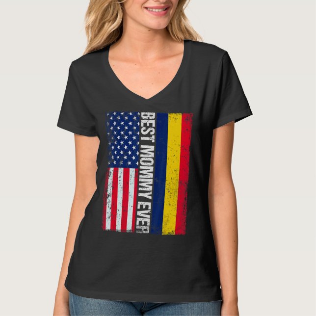 Camiseta A melhor Mamãe do Chade Flag Americano (Frente)