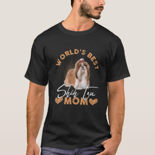 Camiseta A Melhor Shih Tzu Mãe Cachorra Mulheres Engraçadas