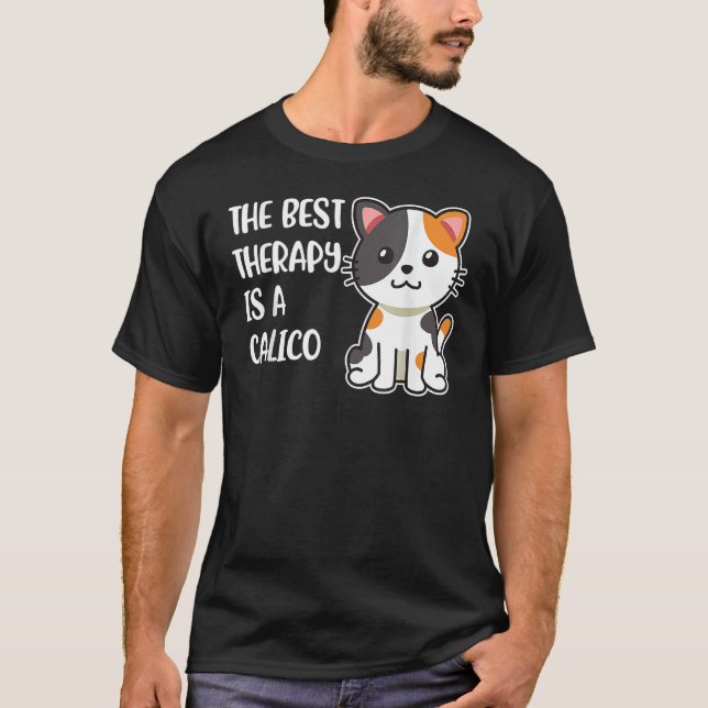 Camiseta A Melhor Terapia é um Gato Calico (Frente)