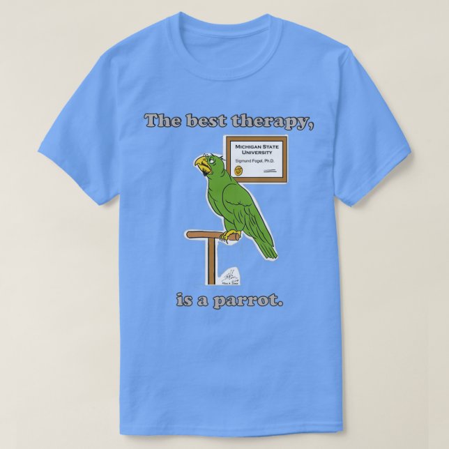 Camiseta A Melhor Terapia é um Papagaio (Frente do Design)