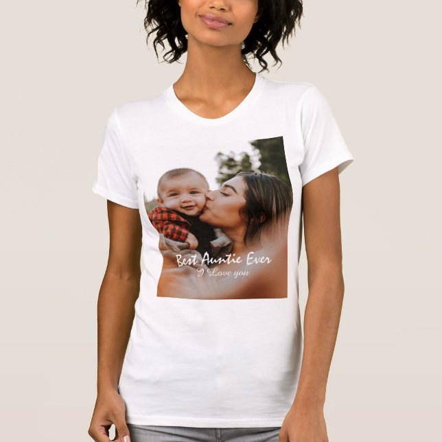 Camiseta A melhor tia a personalizar tia de fotos e nomes (Frente)
