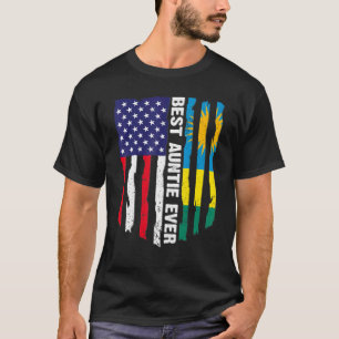Camiseta A Melhor Tia Da Bandeira Americana Do Ruanda, Ever
