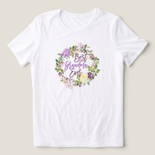 Camiseta A melhor vovó do mundo Floral Roxo