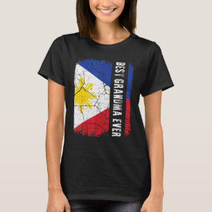 Camiseta A melhor vovó filipina que já tomou bandeira Mãe d