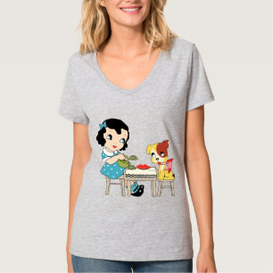 Camiseta A menina 1950 retro do kitsch do vintage ama seu