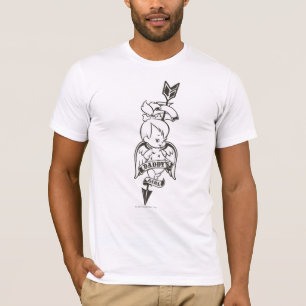 Camiseta A menina B&W do pai de PEBBLES™