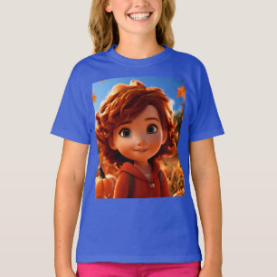Camiseta a menina colhendo abóboras