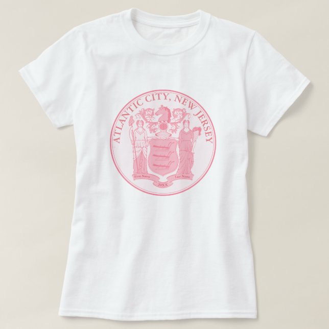 Camiseta A menina de New-jersey personaliza (Frente do Design)