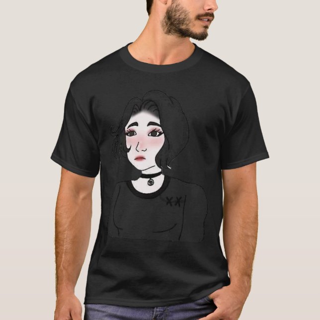 Camiseta A Menina E Sente-se Wojak Meme (Frente)