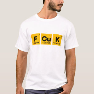 Camiseta A mesa periódica & EU de FCUK NÃO DAMOS uma CAMI