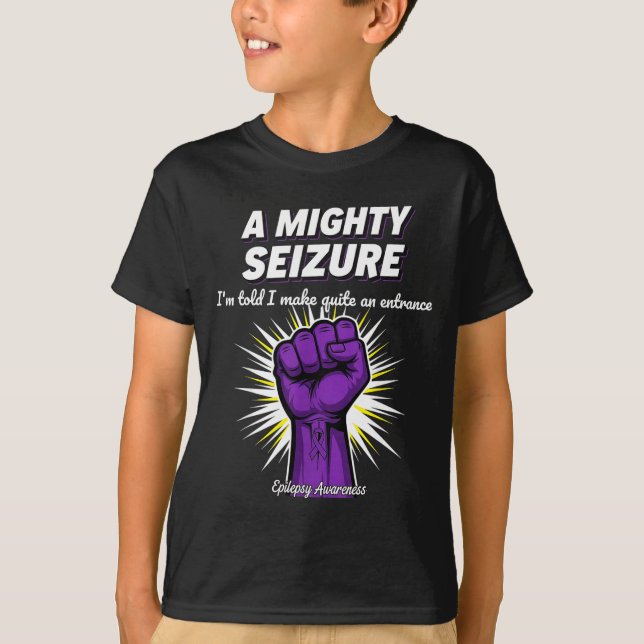 Camiseta A Mighty Seizure Elepsy Awareness Funny Suprt  (Frente)