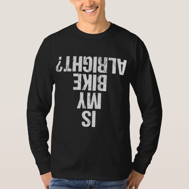 Camiseta A minha bicicleta é engraçada, de cabeça para baix (Frente)