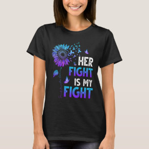 Camiseta A Minha Luta É O Suicídio De Fita Roxo E Teto A