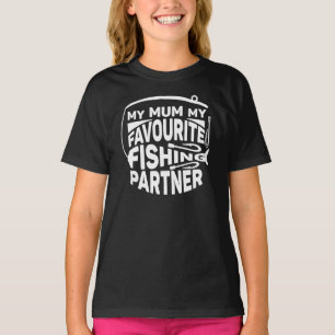 CAMISETA A MINHA MÃE É O MEU PARCEIRO DE PESCA FAVORITO.