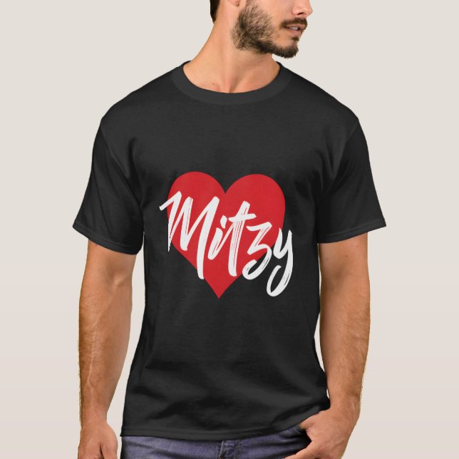 Camiseta A Mitzy Primer Nombre Yo Corazã ³ N (Frente)