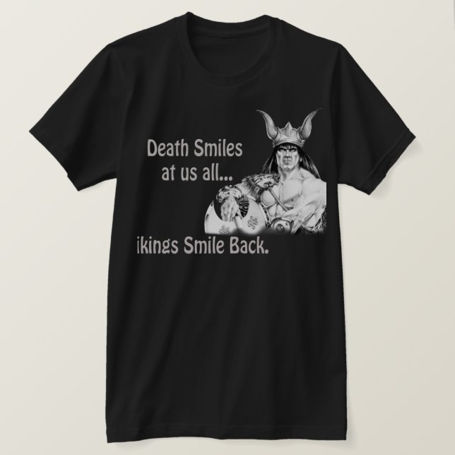 Camiseta A morte sorri para todos nós. (Frente do Design)