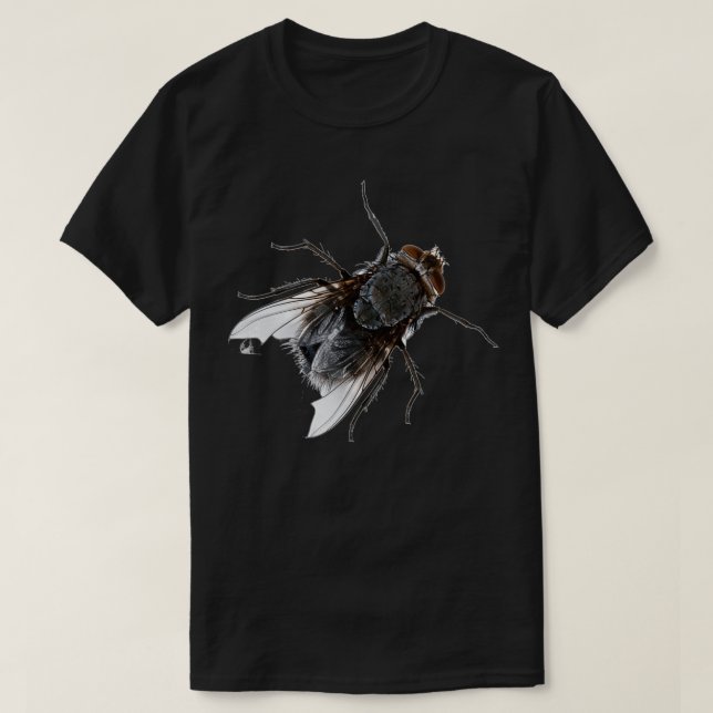 Camiseta A mosca-da-casa ou Insetos de mosca-da-casa que vo (Frente do Design)