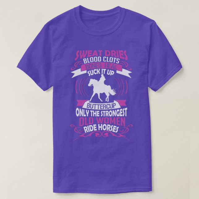 Camiseta A Mulher Mais Velha Cavalos De Corrida (Frente do Design)