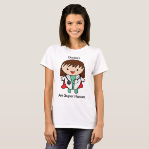 Camiseta A mulher medica o doutor Dia Personalizamento do