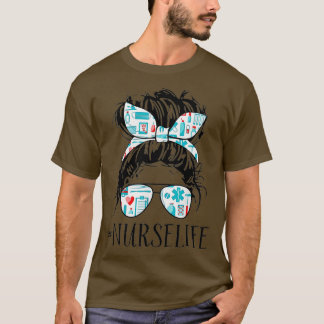 Camiseta A Mulher Mensageira Bun Enfermeira De Saúde