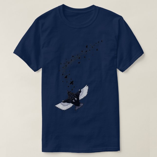 Camiseta A Murmuration of Starlings (Frente do Design)